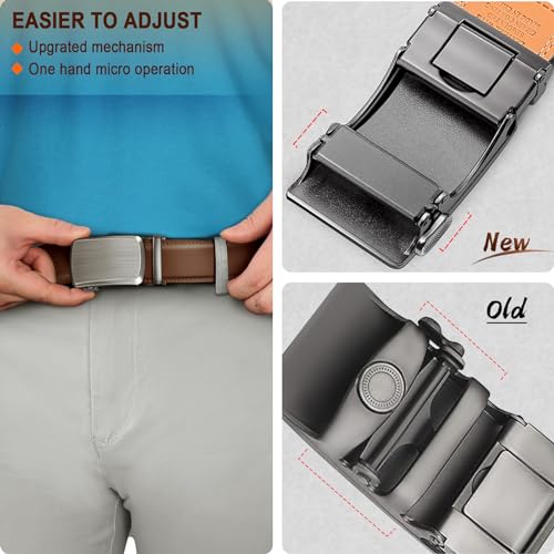 Men's Two-Pack Adjustable Ratchet Leather Belt Set