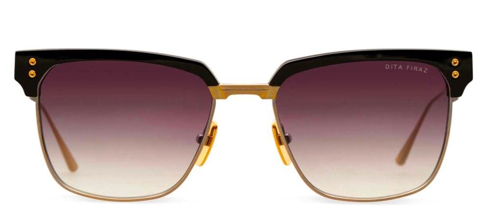 Unisex Black & Gold Sunglasses with Dark Grey Lenses