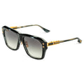 Ink Swirl & Gold Square Sunglasses with Grey Gradient Lenses