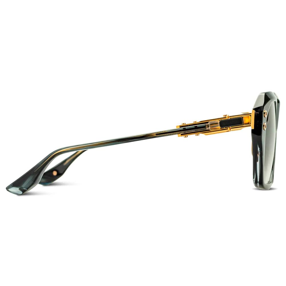 Ink Swirl & Gold Square Sunglasses with Grey Gradient Lenses