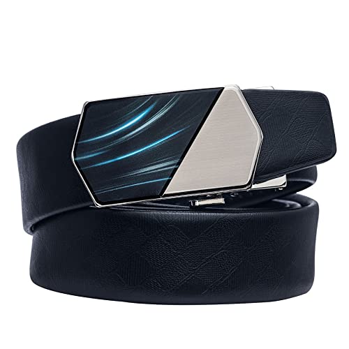 Men's Automatic Buckle Black Leather Belt