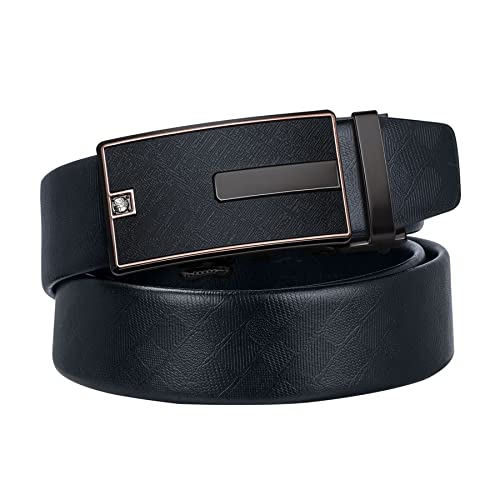 Men's Automatic Buckle Black Leather Belt