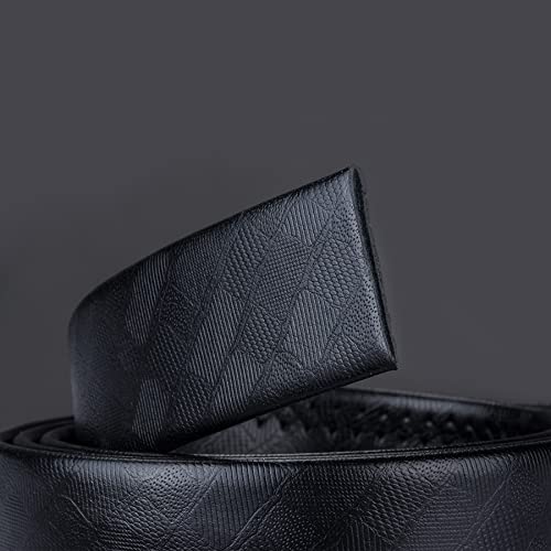 Men's Automatic Buckle Black Leather Belt