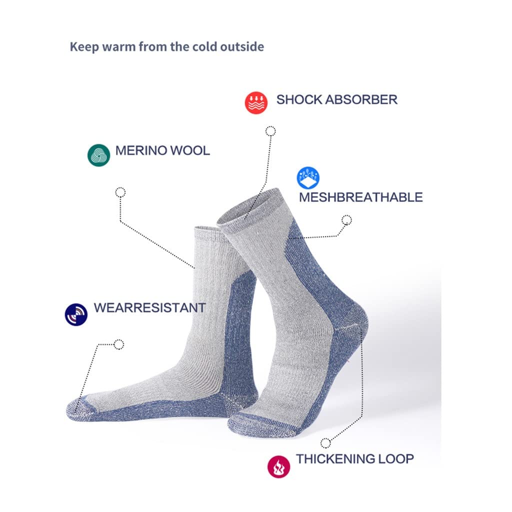 Unisex Warm Wool Hiking Ski Socks