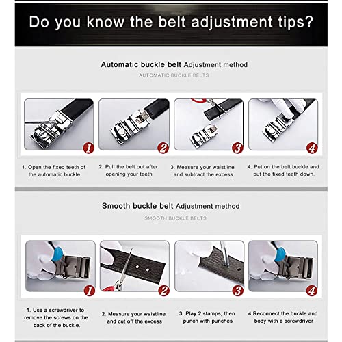Men's Genuine Leather Ratchet Belt with Automatic Buckle