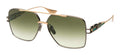 Black & White Gold Aviator Sunglasses with Green Gradient Lenses