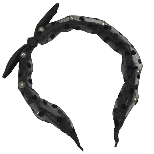 Bowknot Pearl Beaded Narrow Headband Hairpin