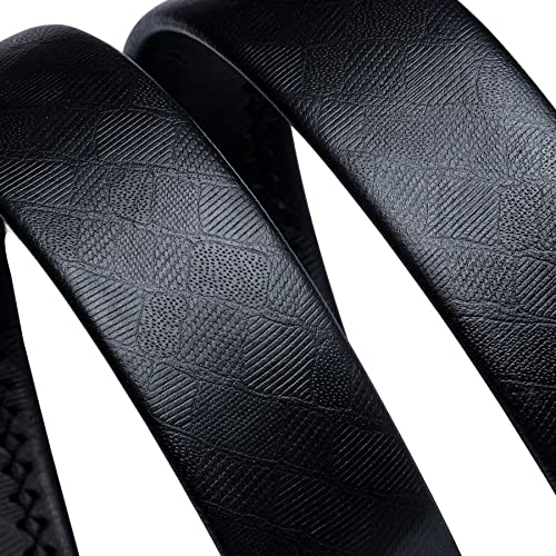 Men's Automatic Buckle Black Leather Belt