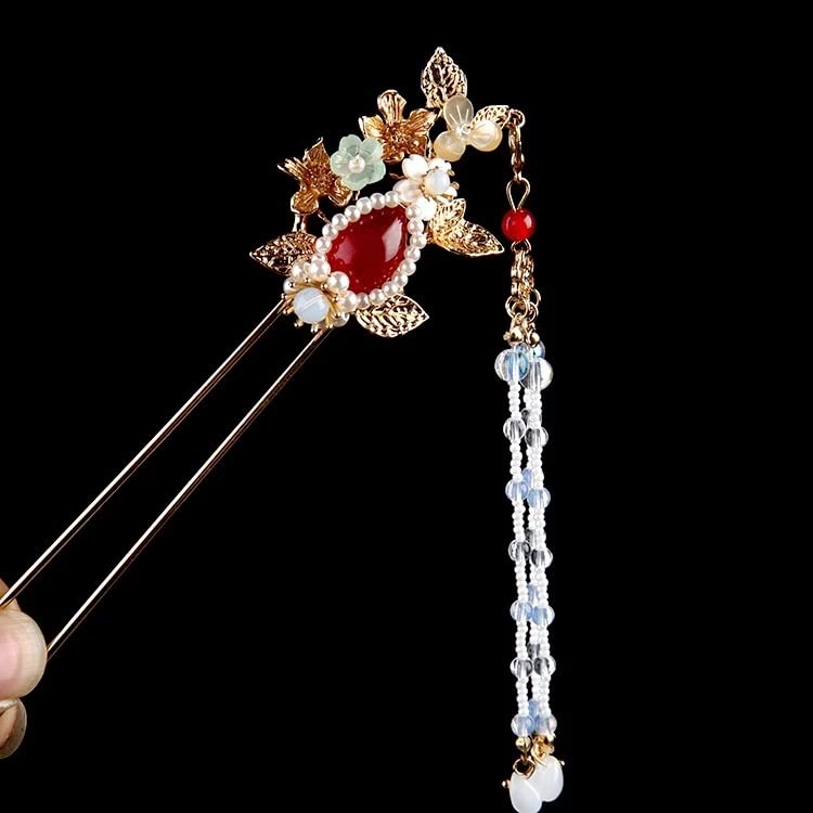 Tassel Coronet Hairpin Tiara Set for Weddings