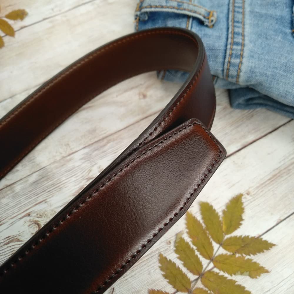 Men's Reversible Genuine Leather Belt with Rotating Buckle