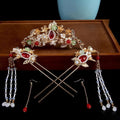 Tassel Coronet Hairpin Tiara Set for Weddings