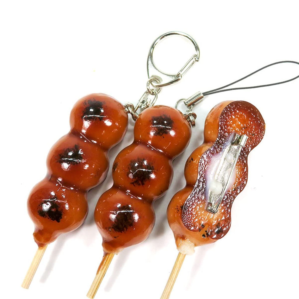 Handmade Mitarashi Dango Food Keychain Pendant