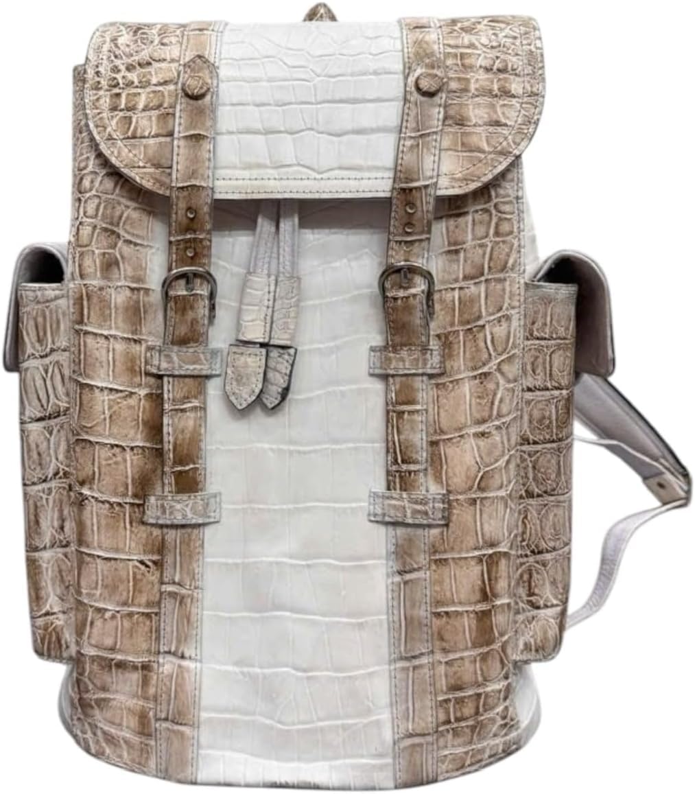 Unisex Genuine Alligator Leather Backpack