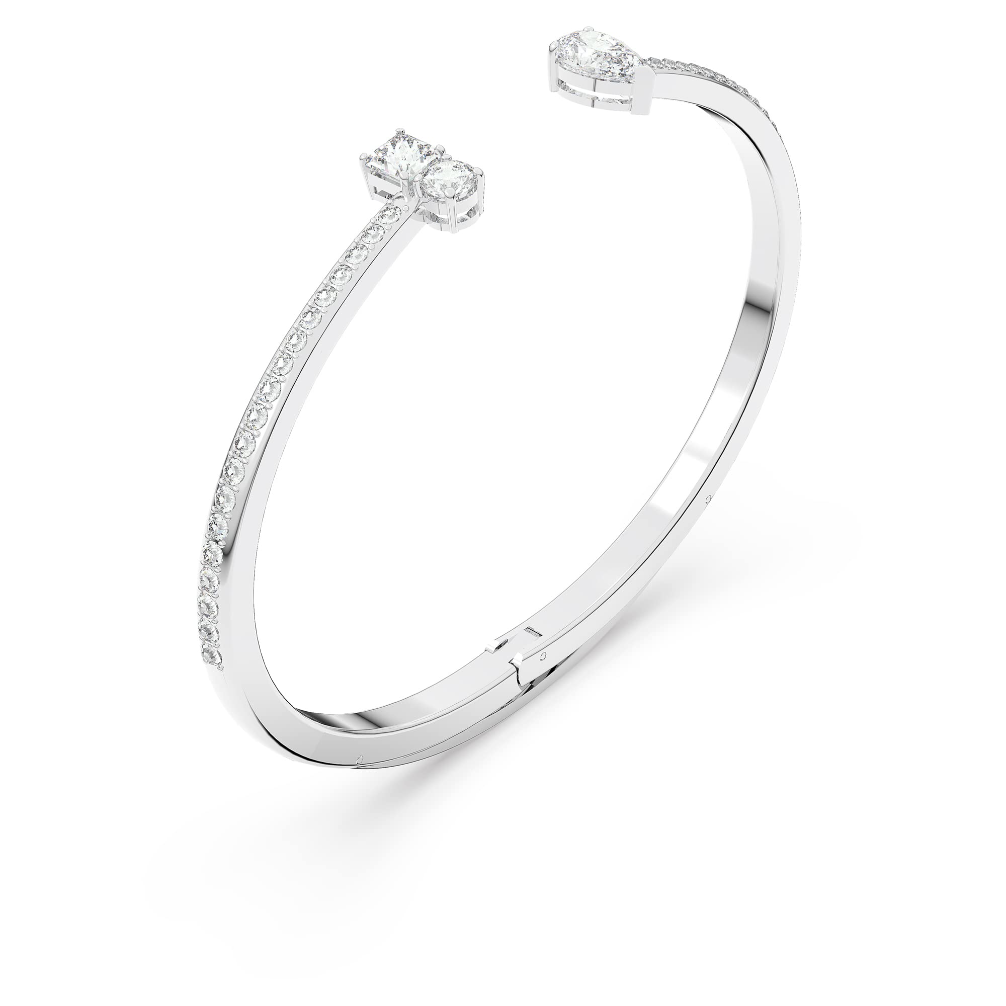 Attract Clear Crystal Cuff Bracelet, Rhodium-Tone Finish