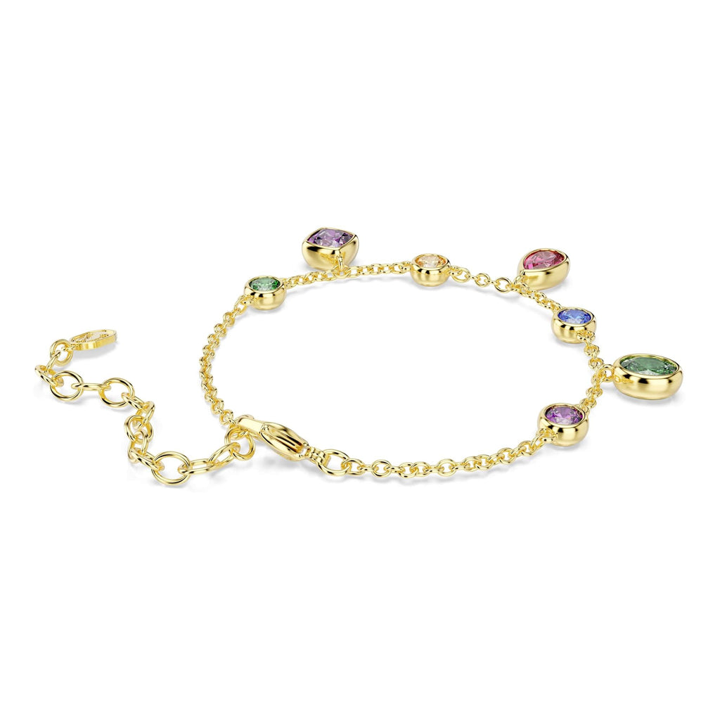 Multicolored Mixed-Cut Bracelet with 18K Gold Finish