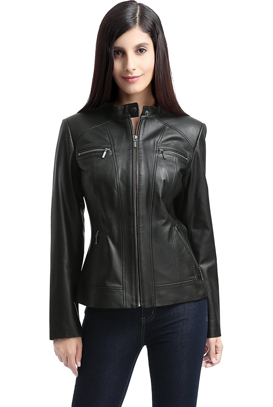 Women's Lambskin Leather Biker Jacket