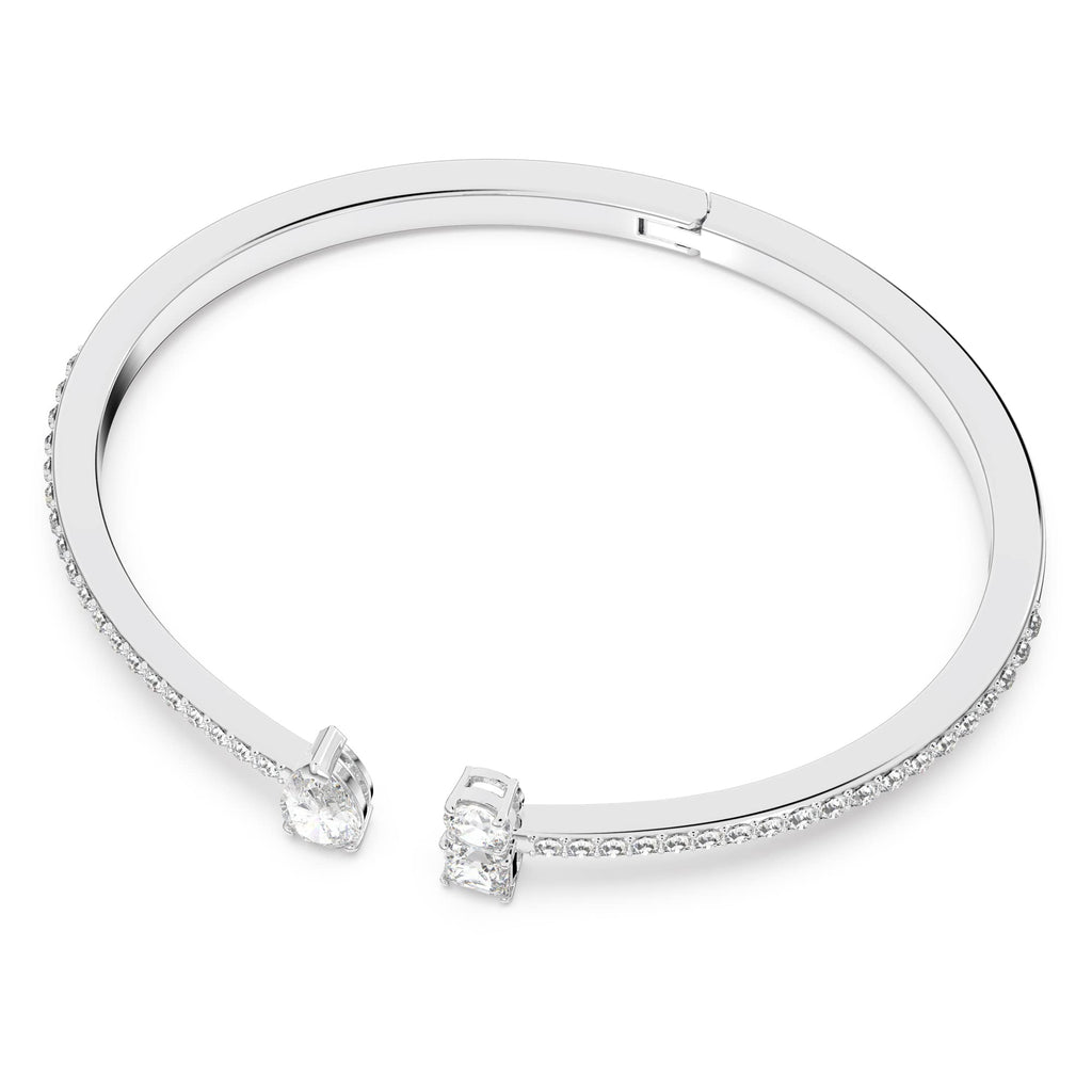 Attract Clear Crystal Cuff Bracelet, Rhodium-Tone Finish