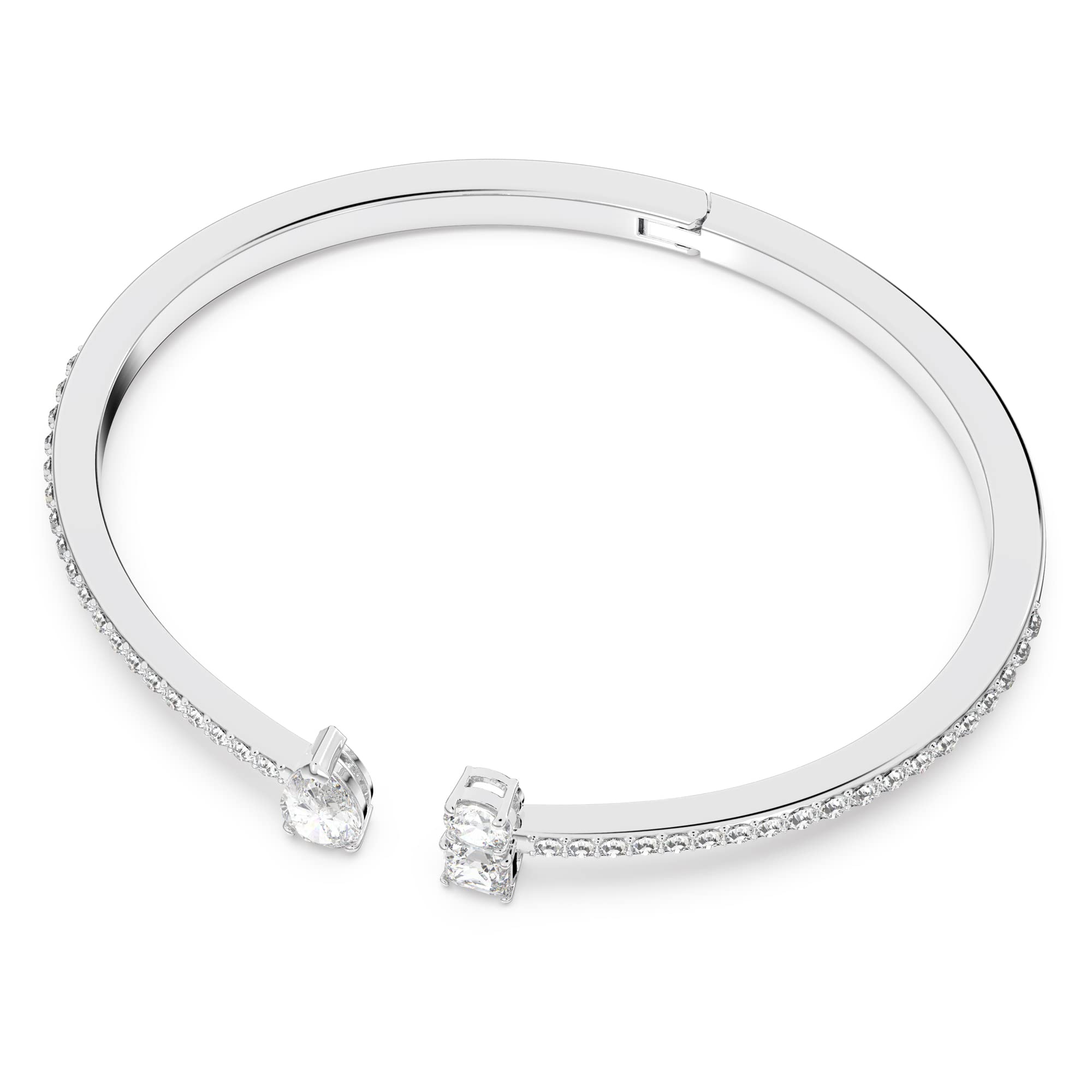 Attract Clear Crystal Cuff Bracelet, Rhodium-Tone Finish