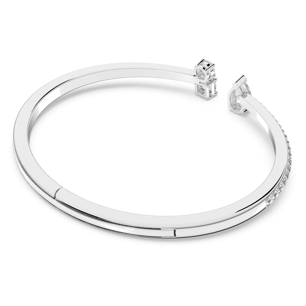 Attract Clear Crystal Cuff Bracelet, Rhodium-Tone Finish