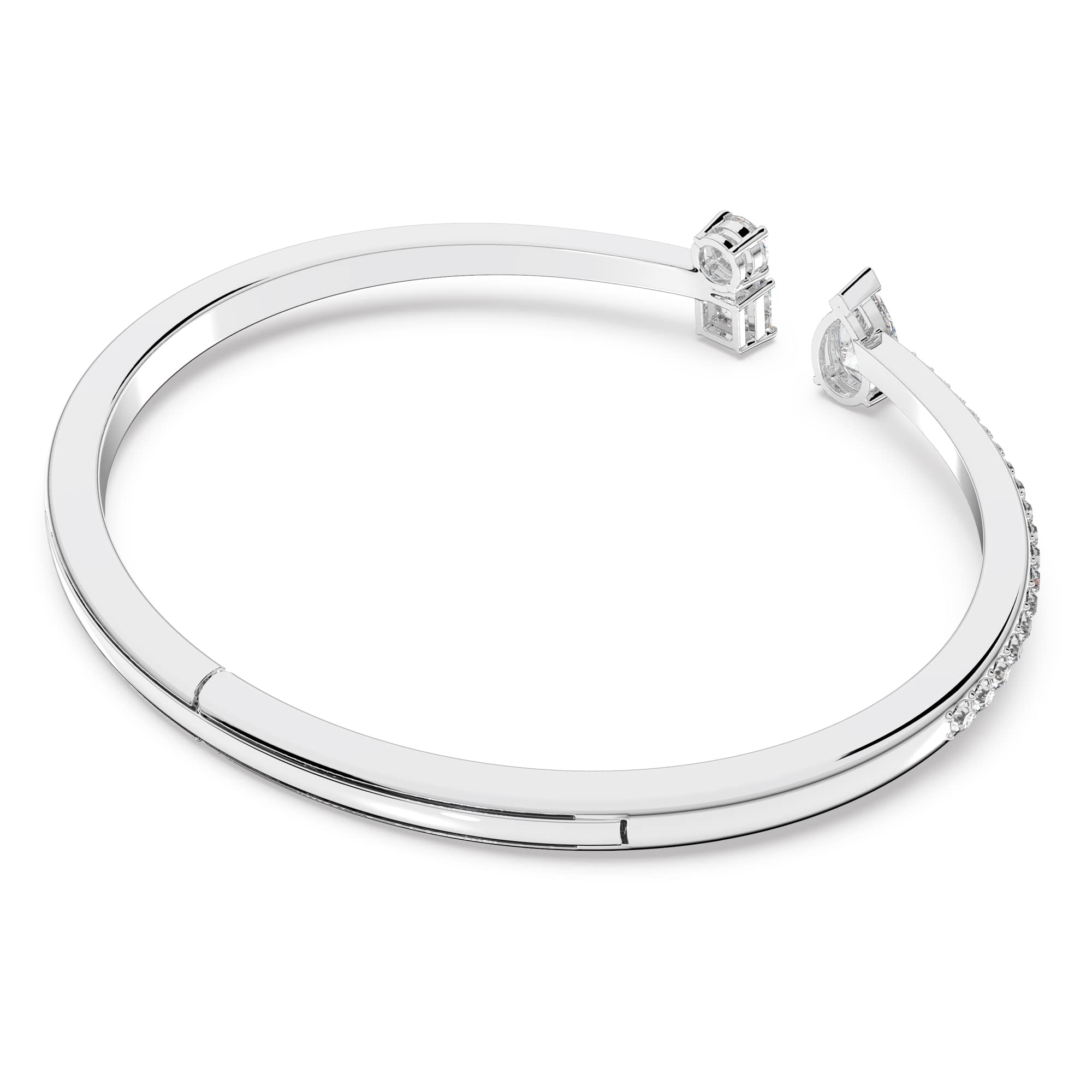 Attract Clear Crystal Cuff Bracelet, Rhodium-Tone Finish