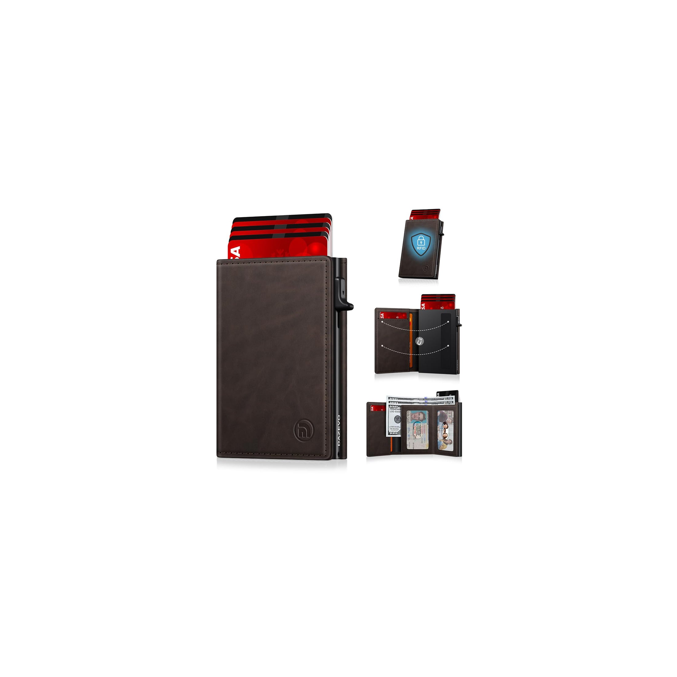 Men's RFID-Blocking Trifold Leather Wallet