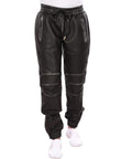 Men's Slim-Fit Leather Jogger Pants