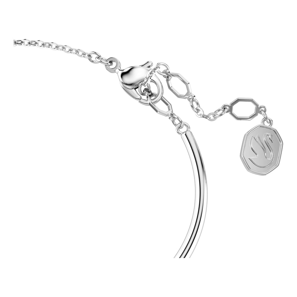Constella Round-Cut White Bangle, Rhodium Plated