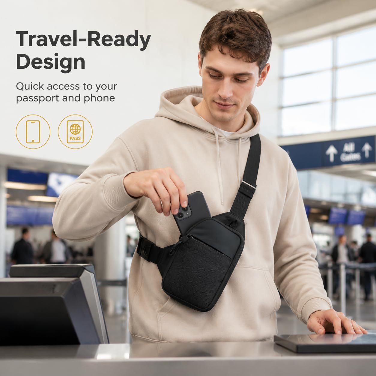 Mini Water-Resistant Crossbody Sling Bag