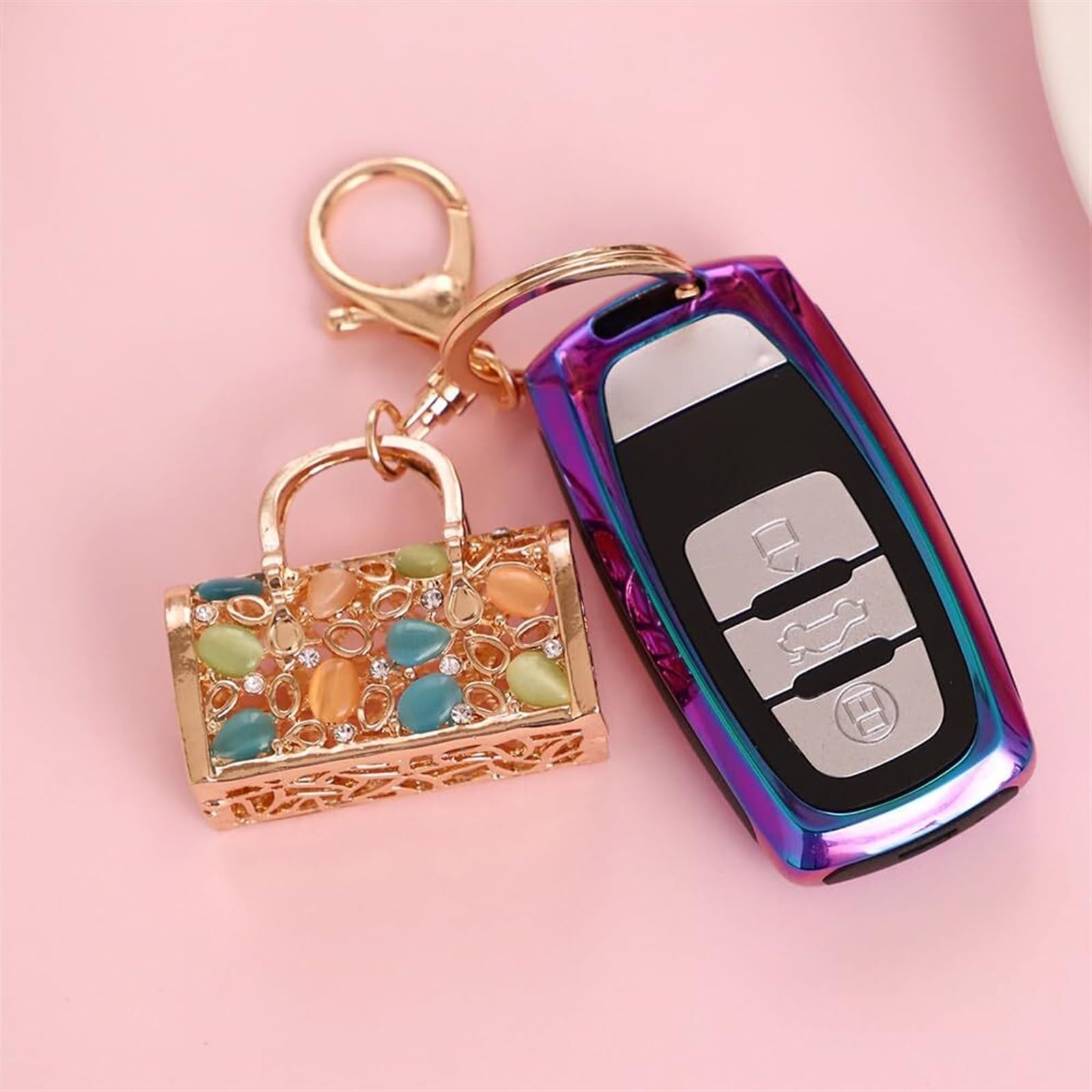 Crystal Rhinestone Keychain Handbag Charm