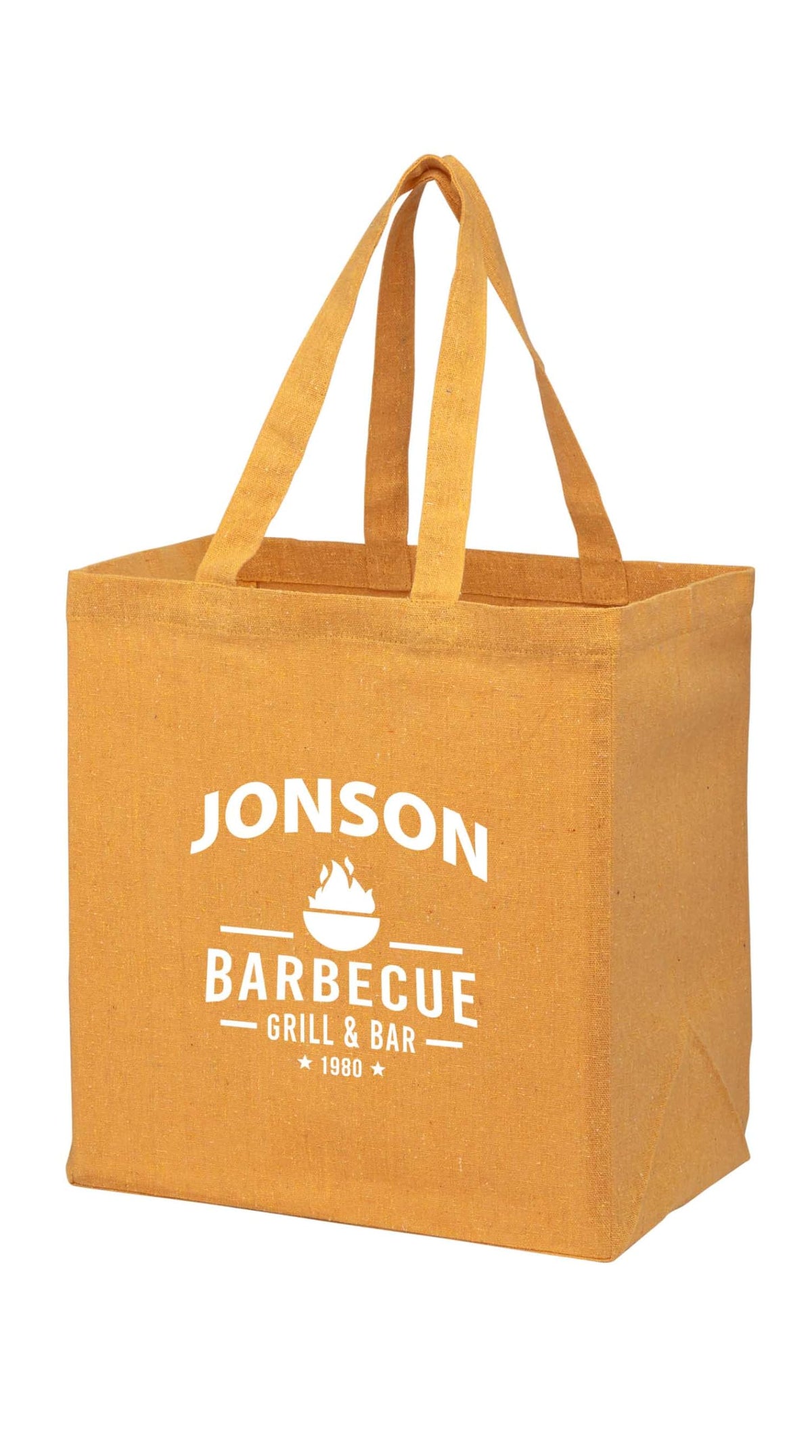 Reusable Yellow Canvas Shopping Tote Bag