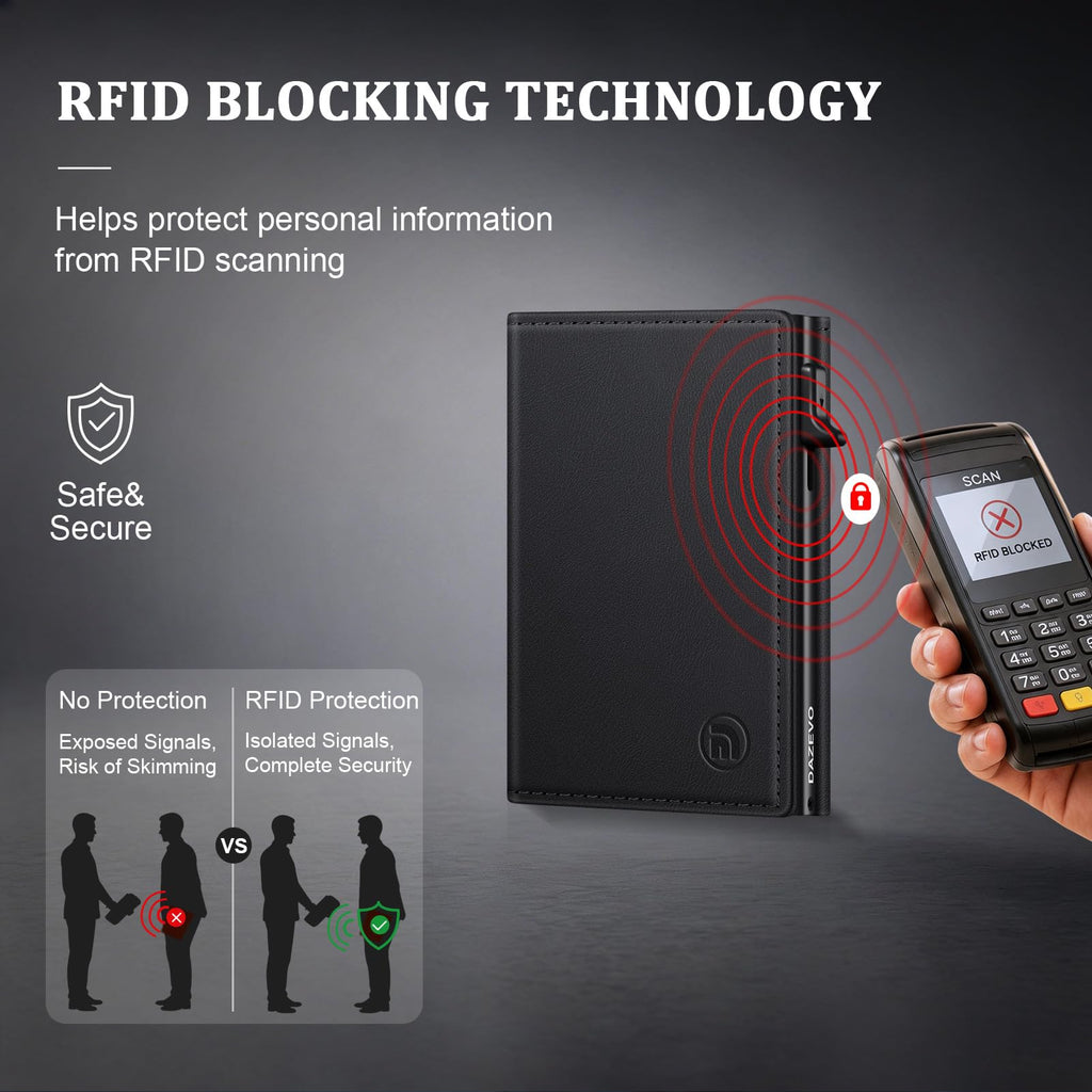 Men's RFID-Blocking Trifold Leather Wallet