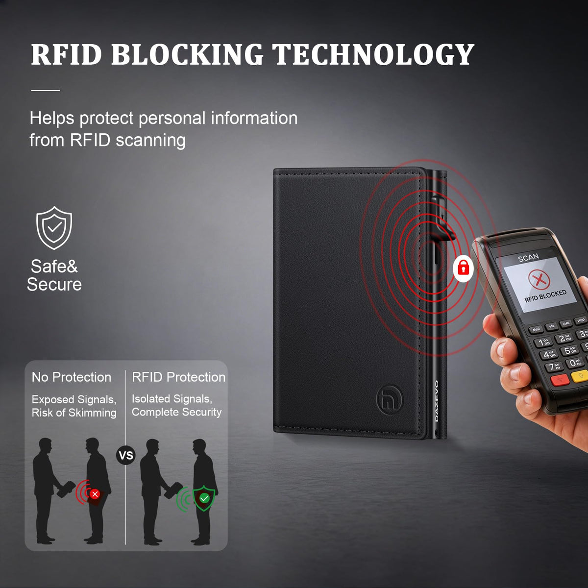 Men's RFID-Blocking Trifold Leather Wallet