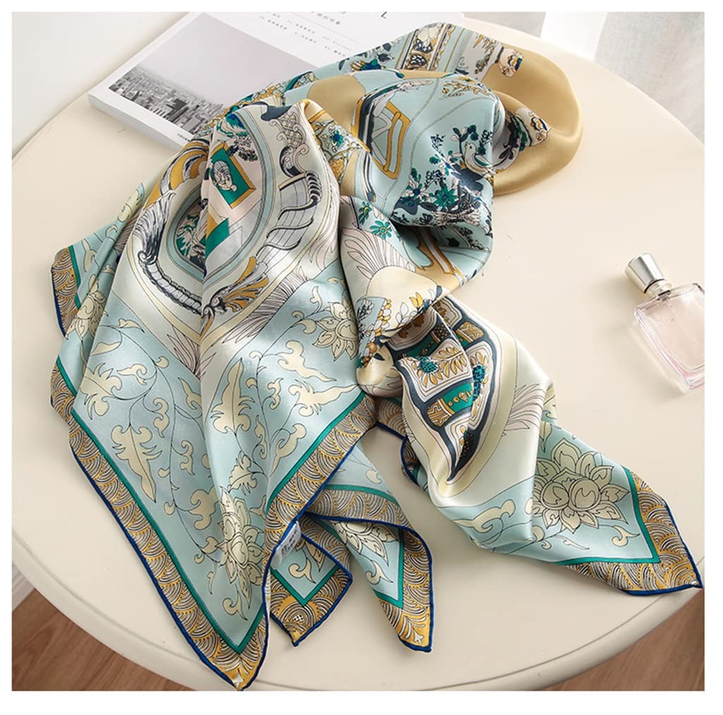 Women's Vintage Large Square Satin Scarf Shawl