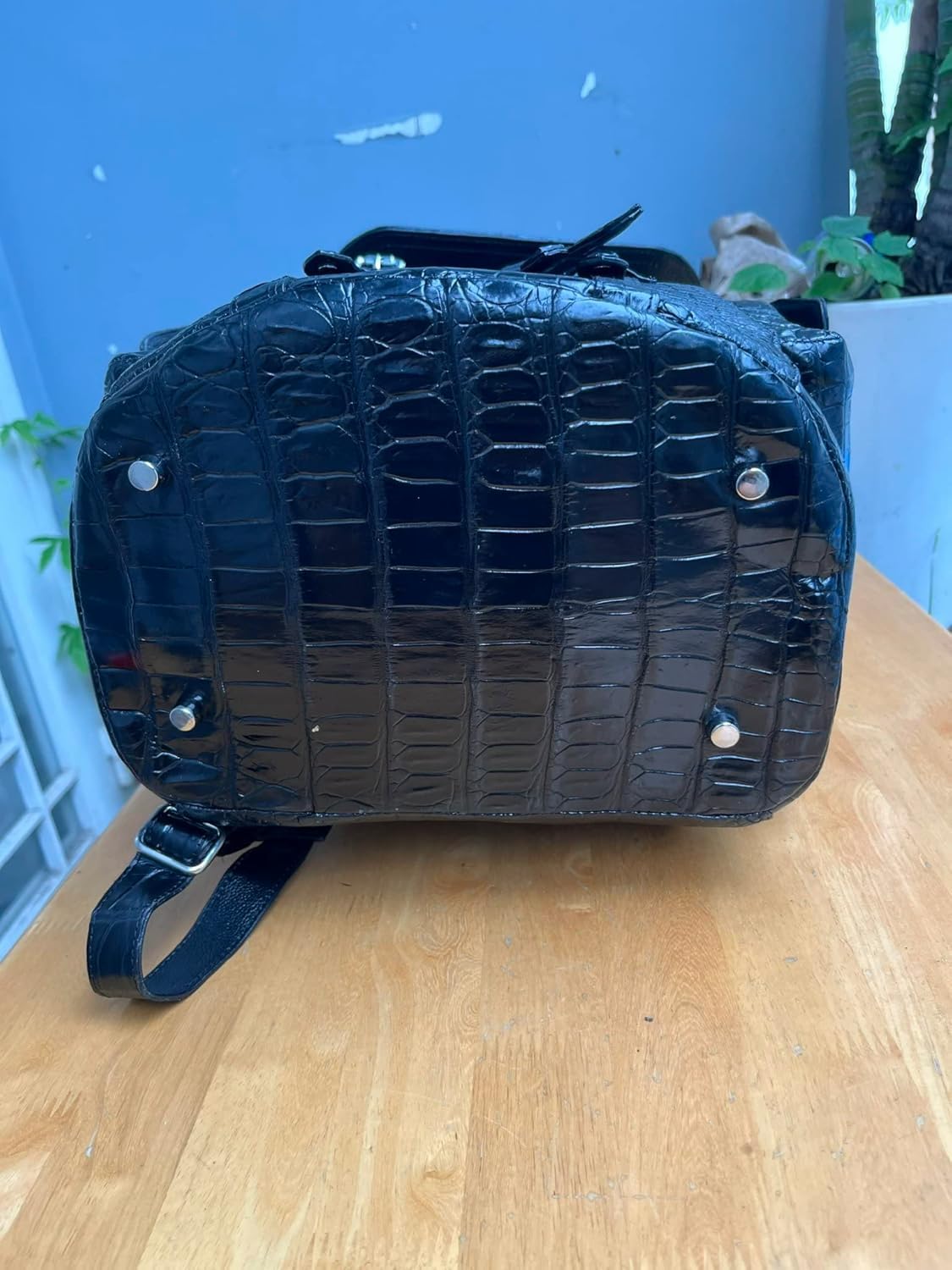 Unisex Genuine Alligator Leather Backpack
