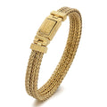 18K Gold Wheat Woven Mesh Bracelet