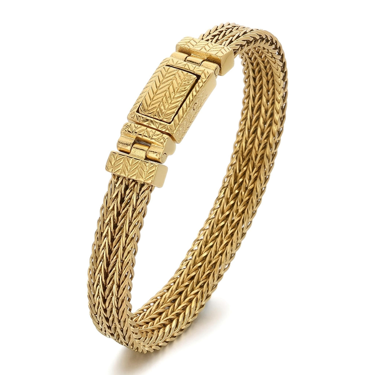 18K Gold Wheat Woven Mesh Bracelet