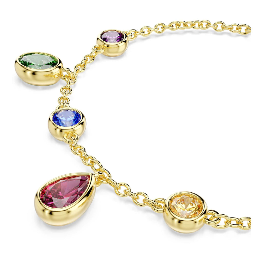 Multicolored Mixed-Cut Bracelet with 18K Gold Finish