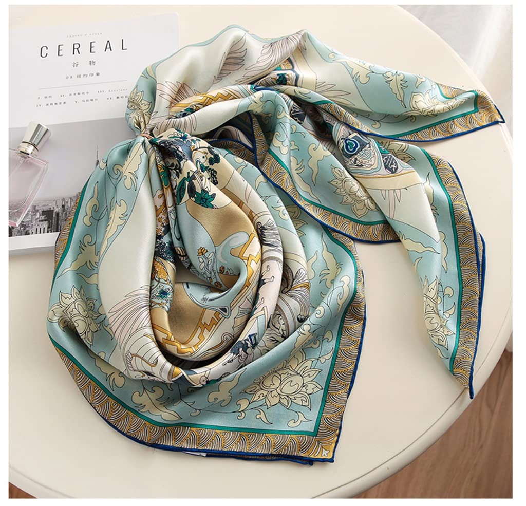 Women's Vintage Large Square Satin Scarf Shawl