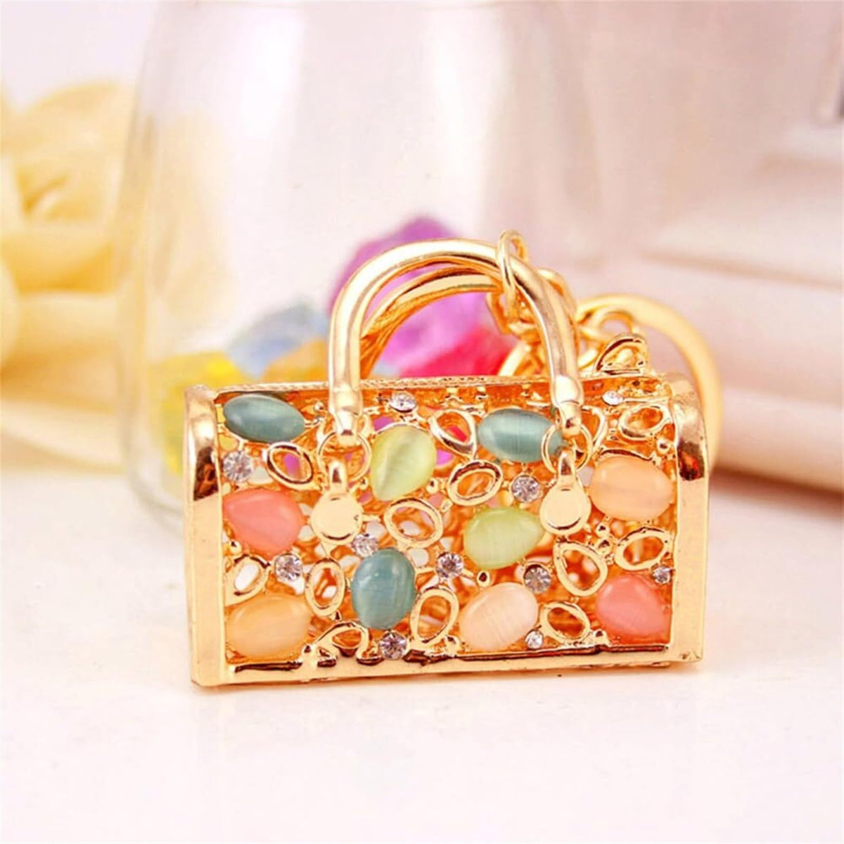 Crystal Rhinestone Keychain Handbag Charm