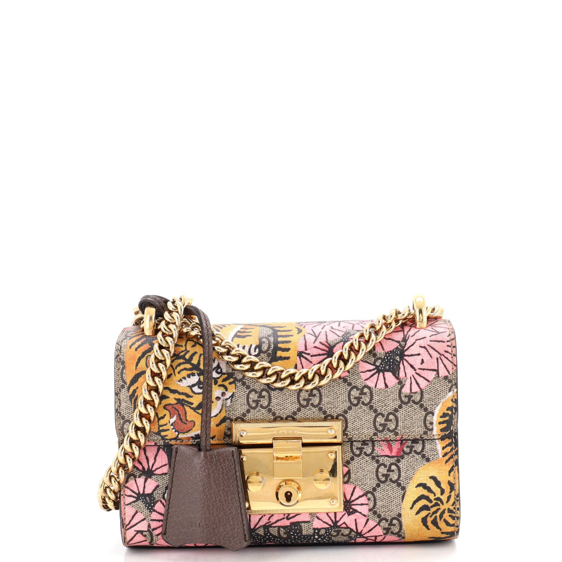 Pre-Loved Small Brown Printed Canvas Shoulder Bag