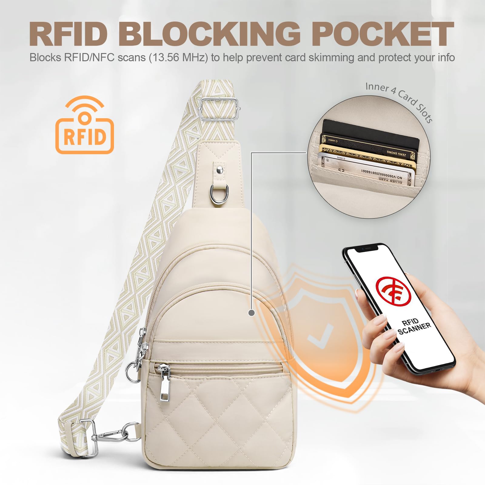 Women's Anti-Theft RFID Travel Sling Bag