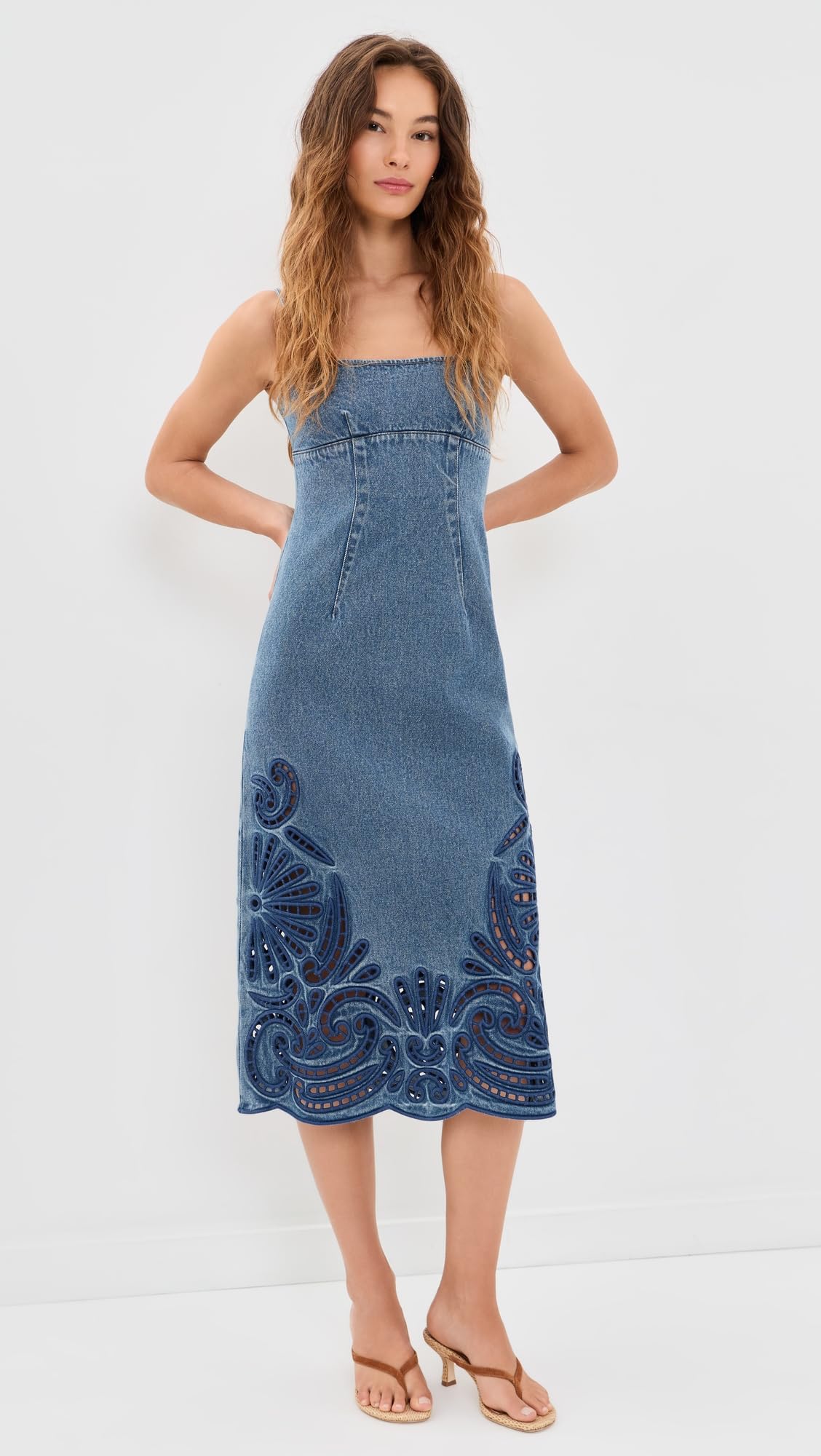 Women's Eyelet Denim Dress