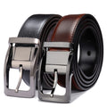 Men's Reversible Genuine Leather Belt with Rotating Buckle