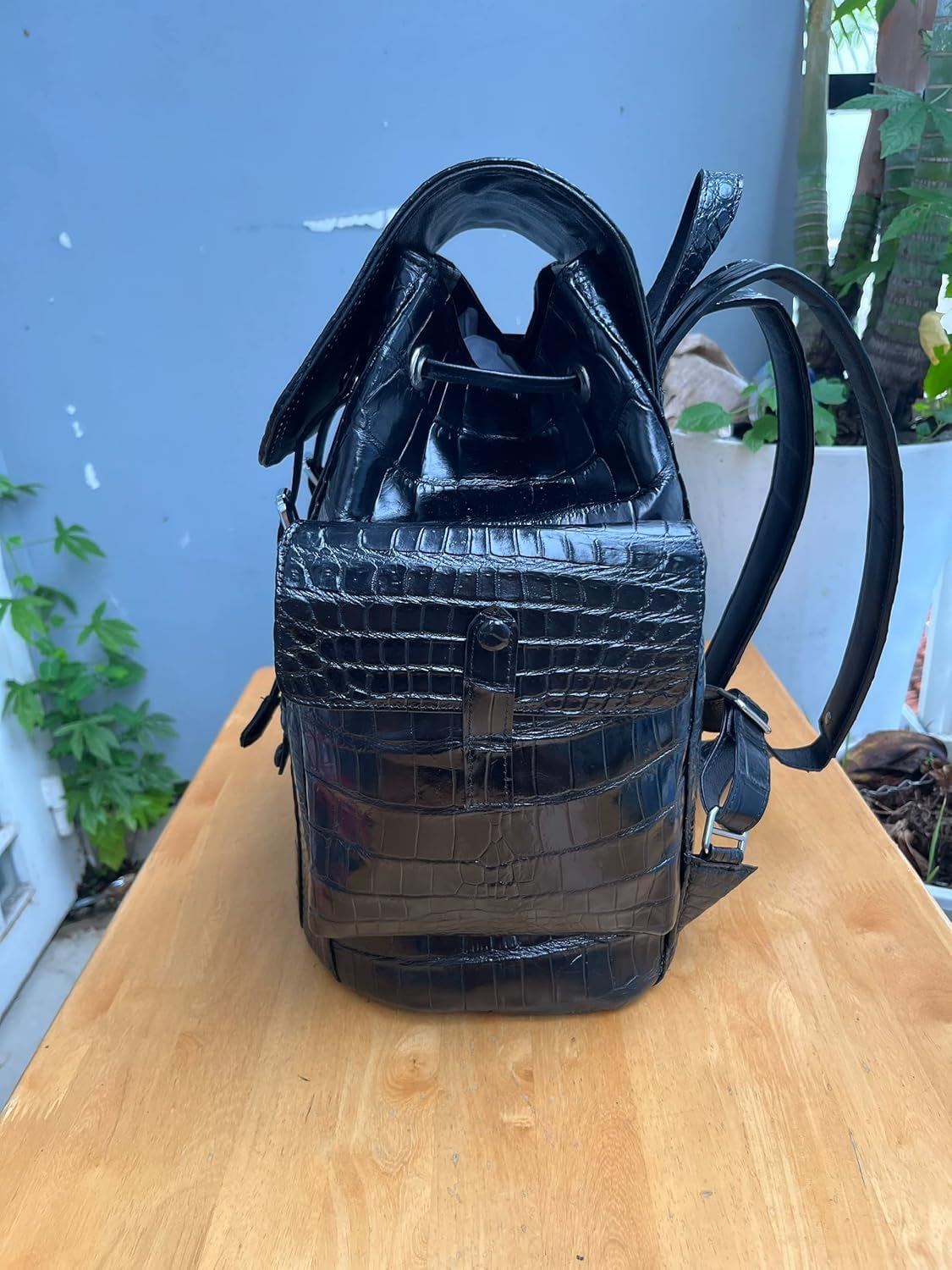 Unisex Genuine Alligator Leather Backpack