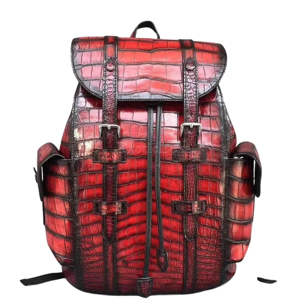 Unisex Genuine Alligator Leather Backpack