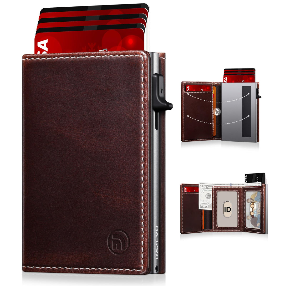 Men's RFID-Blocking Trifold Leather Wallet