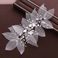 Flower Leaf Pearl Bridal Headband Tiara