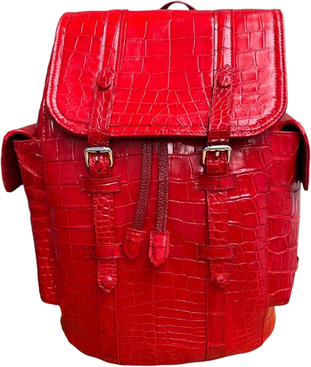 Unisex Genuine Alligator Leather Backpack