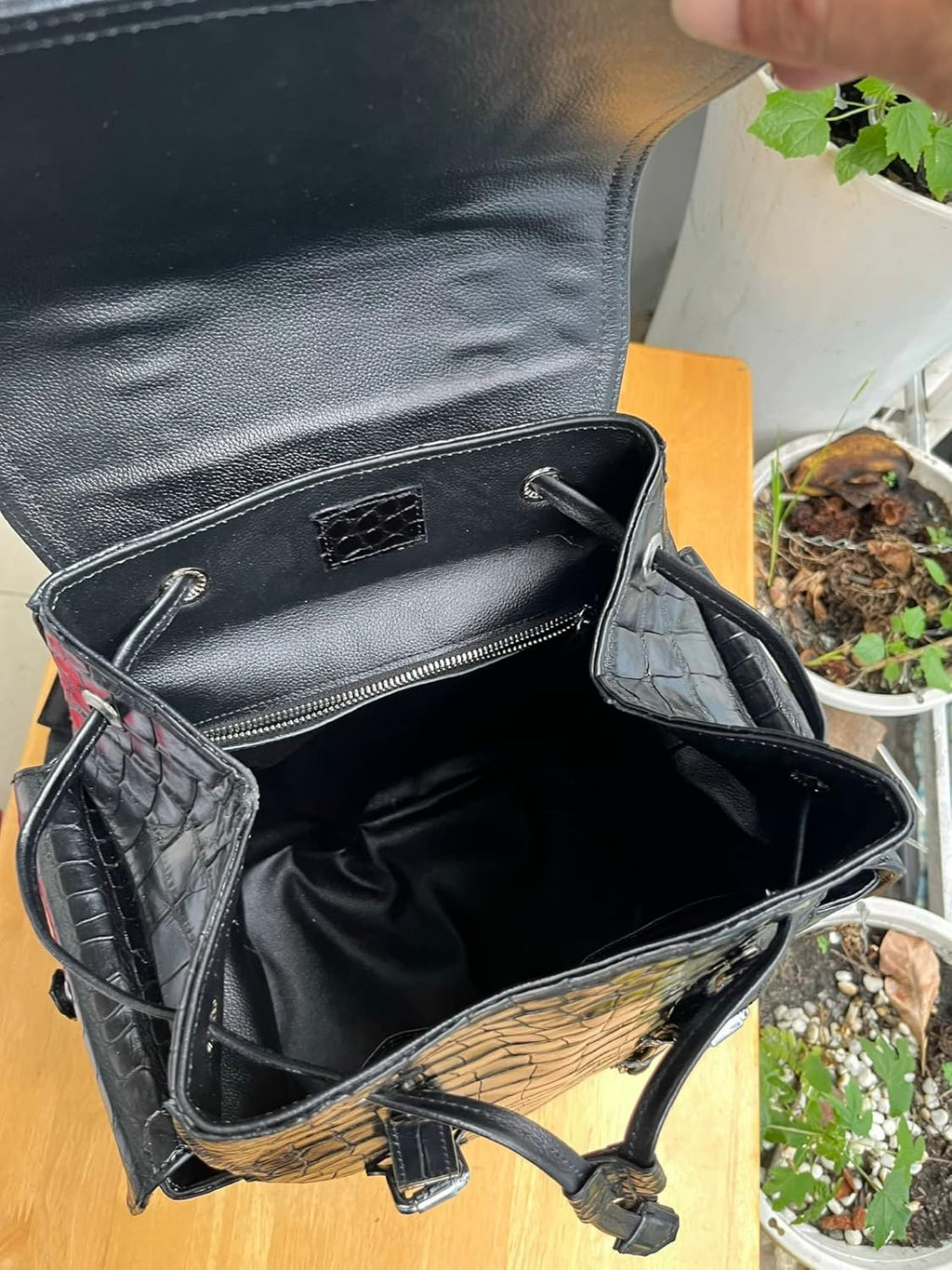 Unisex Genuine Alligator Leather Backpack