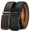Men's Two-Pack Adjustable Ratchet Leather Belt Set